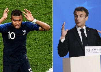 Kylian Mbappé a Emmanuel Macron