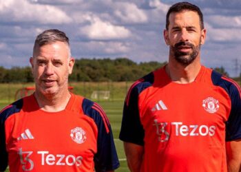 Rene Hake a Ruud van Nistelrooy