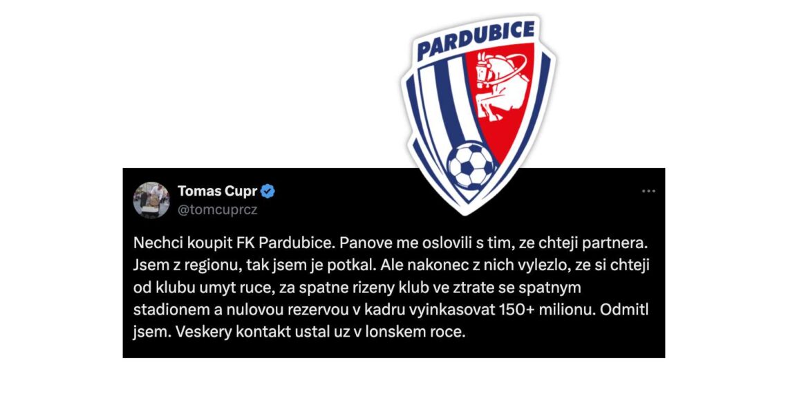 Tomáš Čupr a jeho tweet