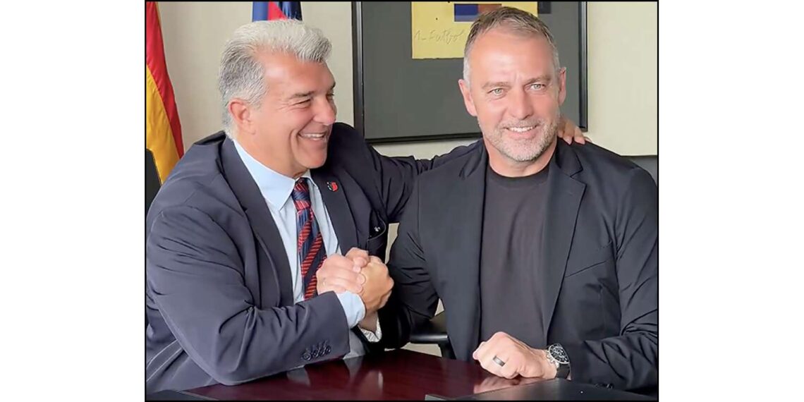 Joan Laporta a Hansi Flick