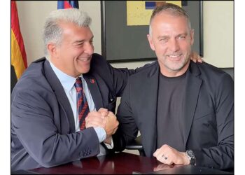 Joan Laporta a Hansi Flick