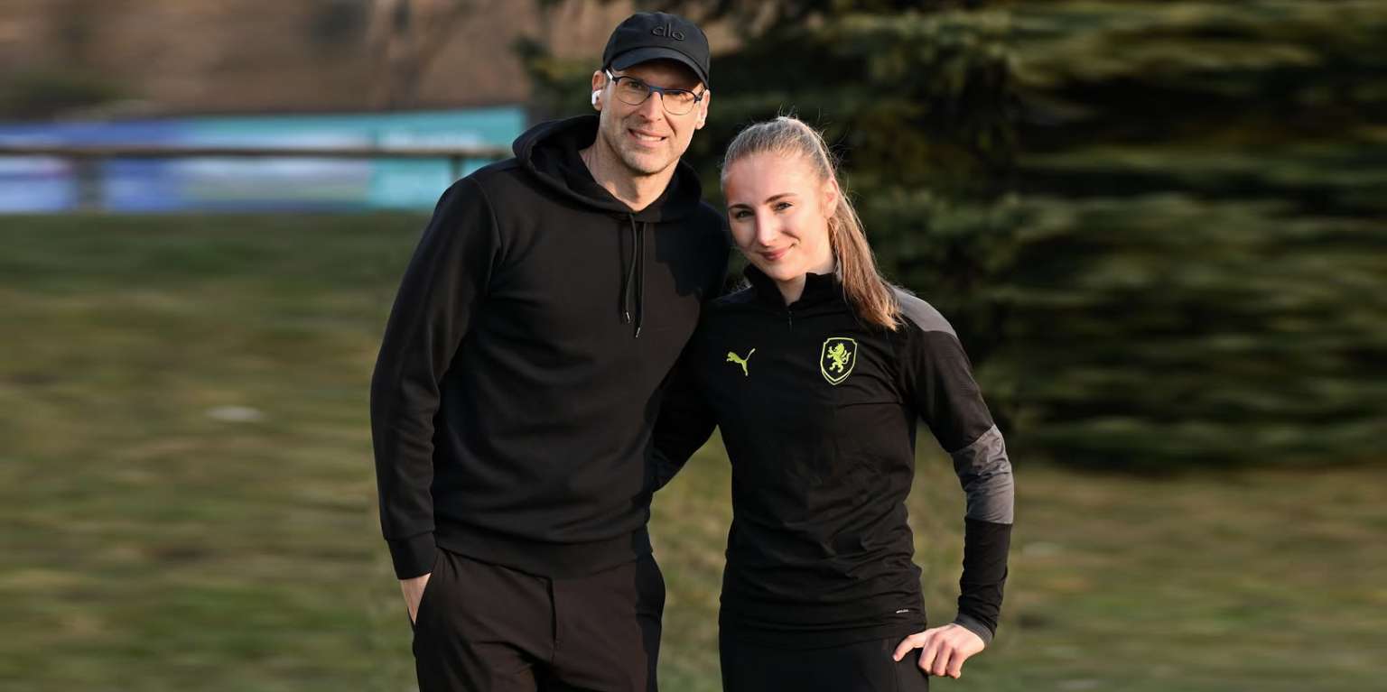 Petr Čech s dcerou Adélou