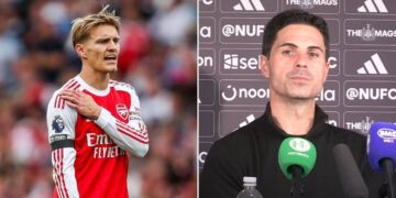 Martin Odegaard a Mikel Arteta