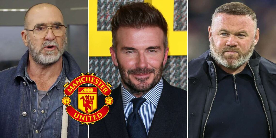 Eric Cantona, David Beckham a Wayne Rooney
