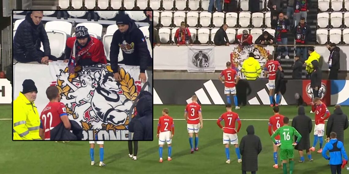 Tomáš Souček s českými fanoušky