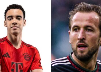 Jamal Musiala a Harry Kane