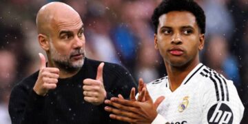 Pep Guardiola a Rodrygo