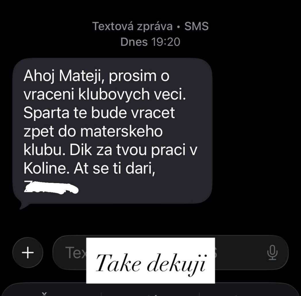 Sparta Kolín a SMS zprávy hráčům