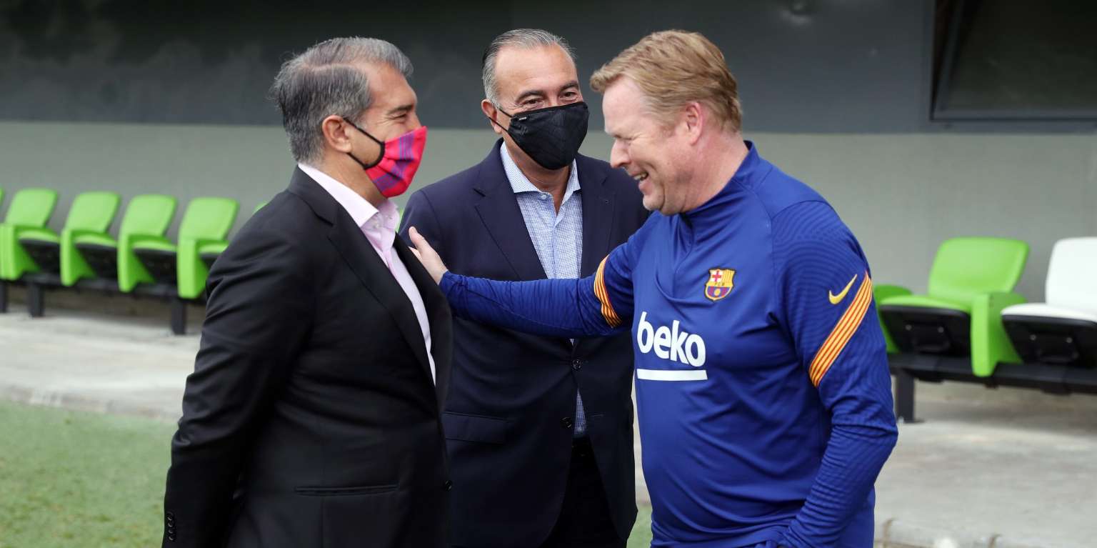 Joan Laporta a Ronald Koeman