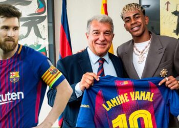 Lionel Messi, Joan Laporta, Lamine Yamal