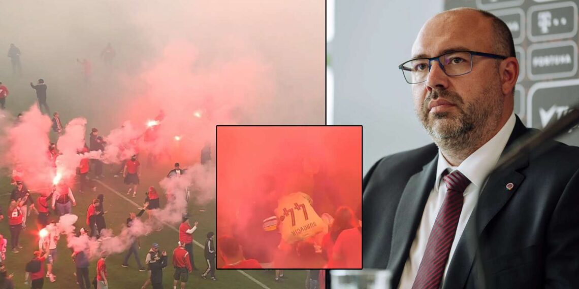 František Čupr a fanoušci v derby