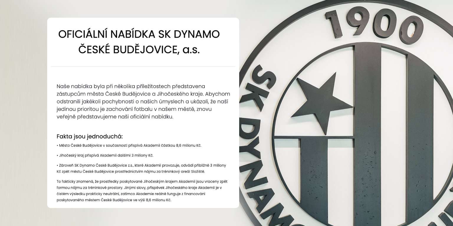 Poslední nabídka Dynama