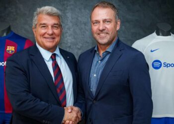 Joan Laporta a Hansi Flick