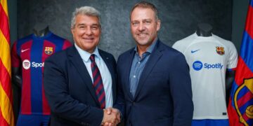 Joan Laporta a Hansi Flick