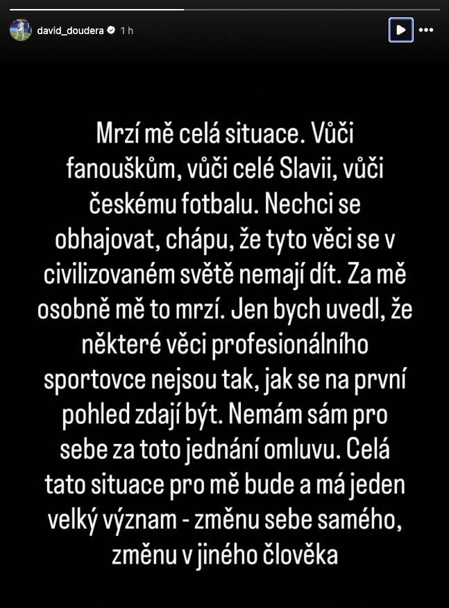 David Douděra a jeho vyjádření