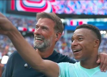 Jürgen Klopp a Kylian Mbappé